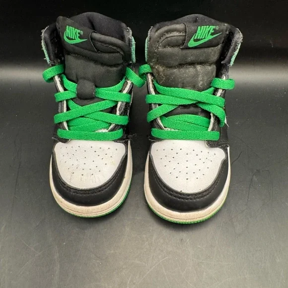 Toddler Nike Air Jordan 1 Retro High OG 'Lucky Green' Sneakers Sz 6C FD1413-031 - Picture 7 of 15